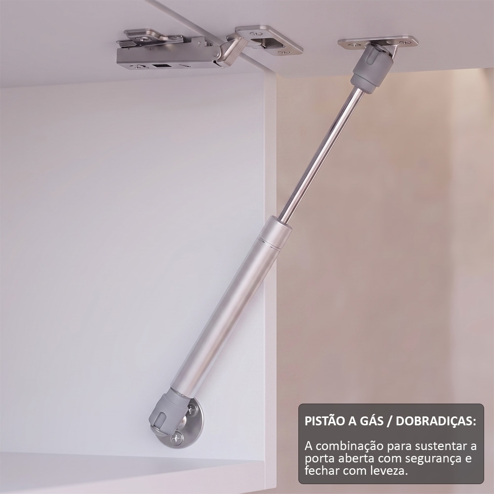 Armário Aéreo Geladeira 60cm 1 Porta Basculante Andréia Branco - AJL Móveis
