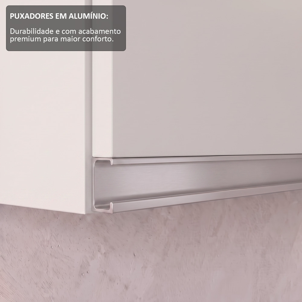 Armário Aéreo Geladeira 60cm 1 Porta Basculante Andréia Branco - AJL Móveis