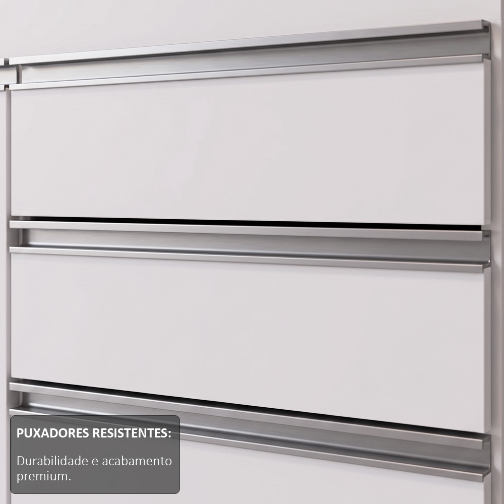 Balcão Gabinete Para Pia 180cm Sem Tampo Dallas Branco - Lumil