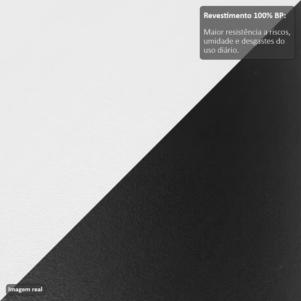 Balcão Gabinete Para Pia 180cm Sem Tampo Dallas Branco/Preto - Lumil