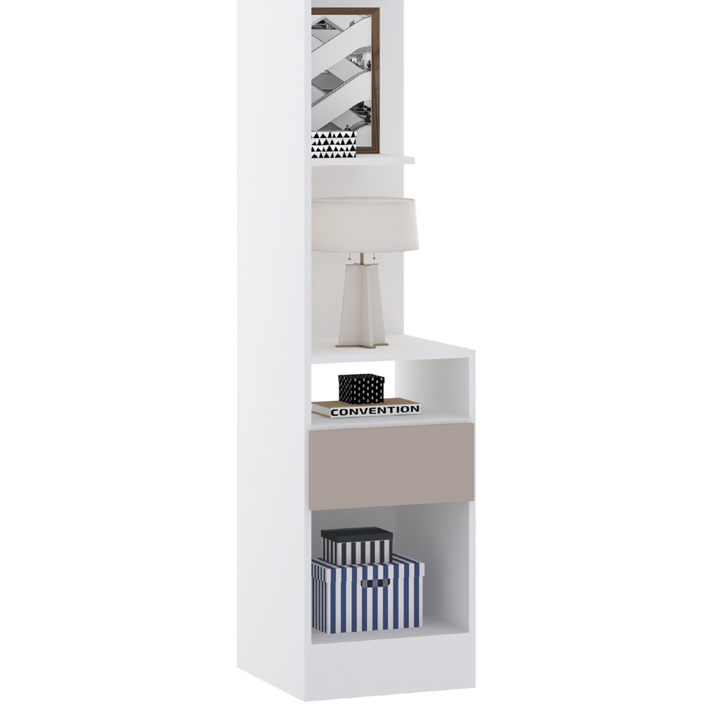 Guarda Roupa Solteiro Modulado CP03 Taiga Branco/Cinnamon L01 - Mpozenato