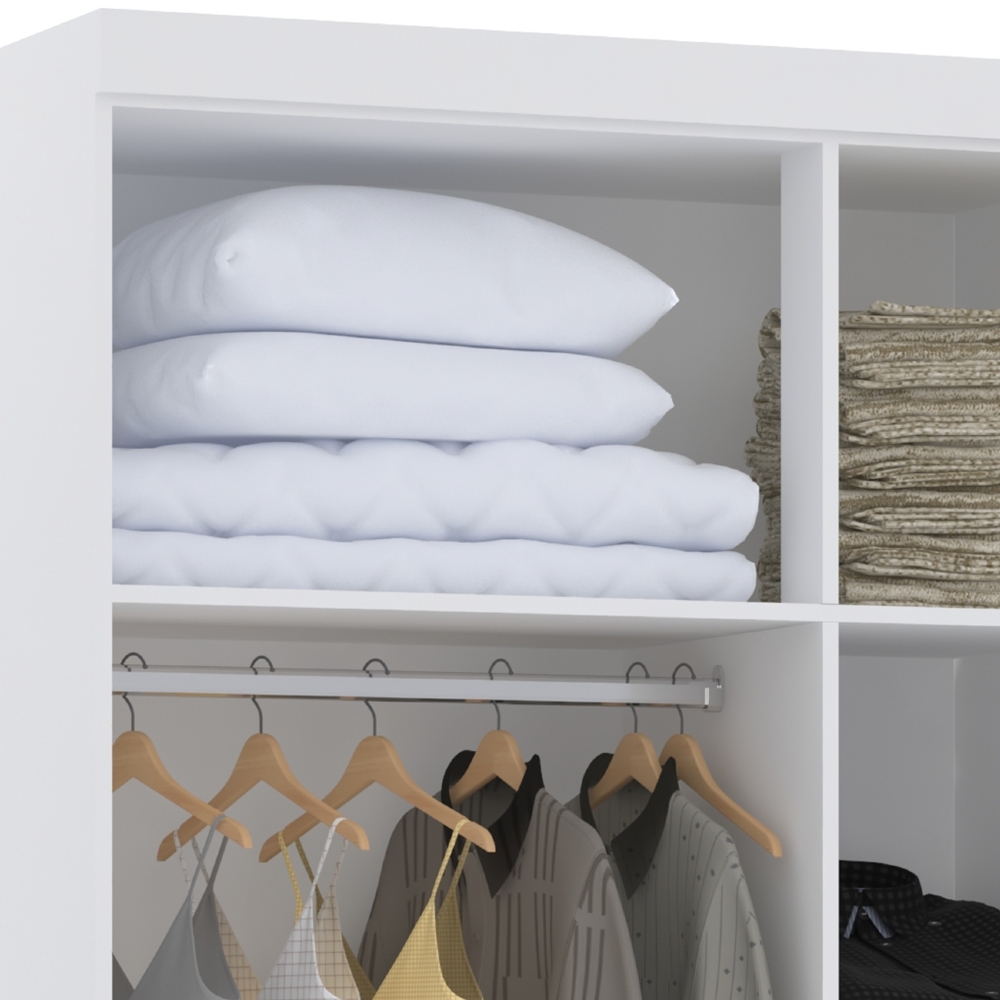 Guarda Roupa Solteiro Modulado CP03 Taiga Branco/Cinnamon L01 - Mpozenato