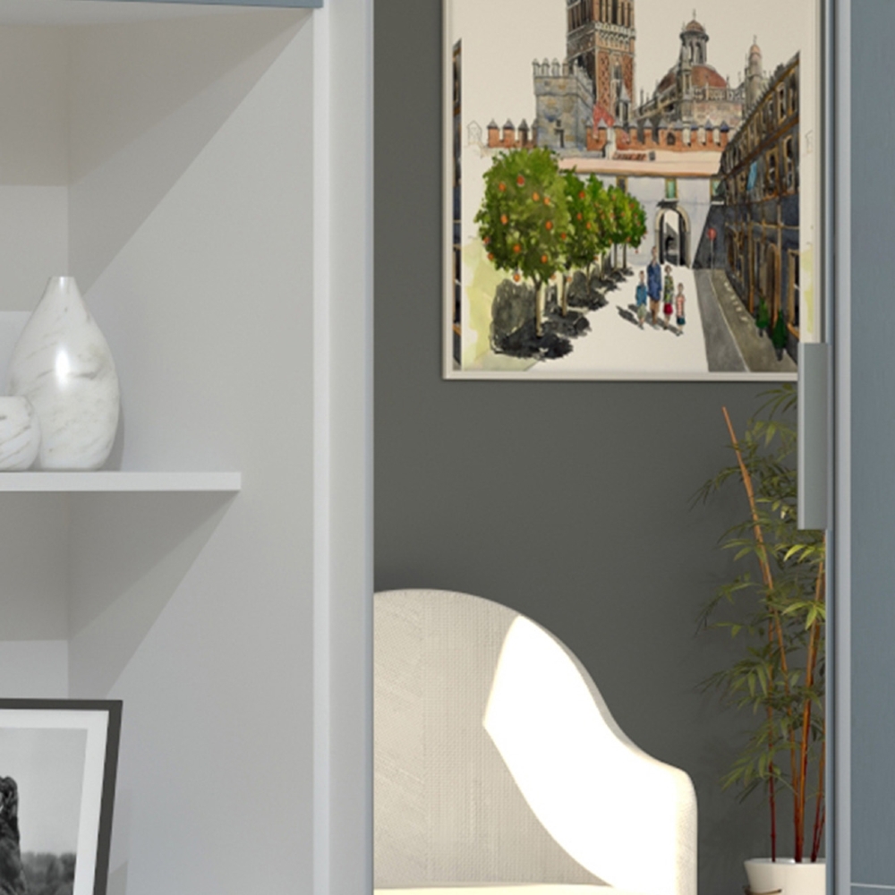 Guarda Roupa Solteiro Modulado CP04 Taiga Branco/Grey L01 - Mpozenato