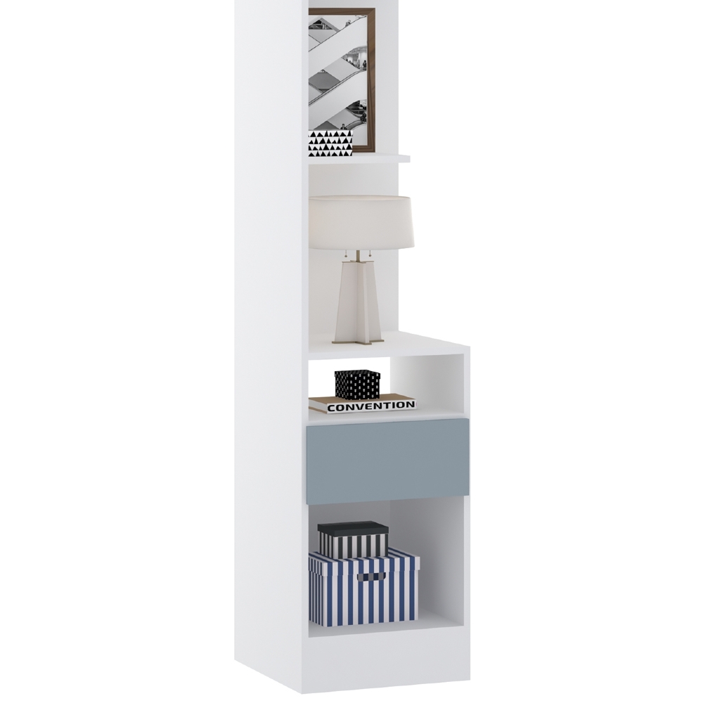 Guarda Roupa Solteiro Modulado CP04 Taiga Branco/Grey L01 - Mpozenato