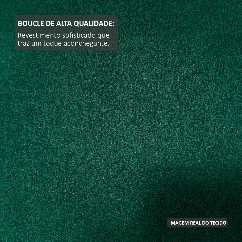Cama Casal Flutuante Com Cabeceira 140cm Float Boucle Verde - Mpozenato