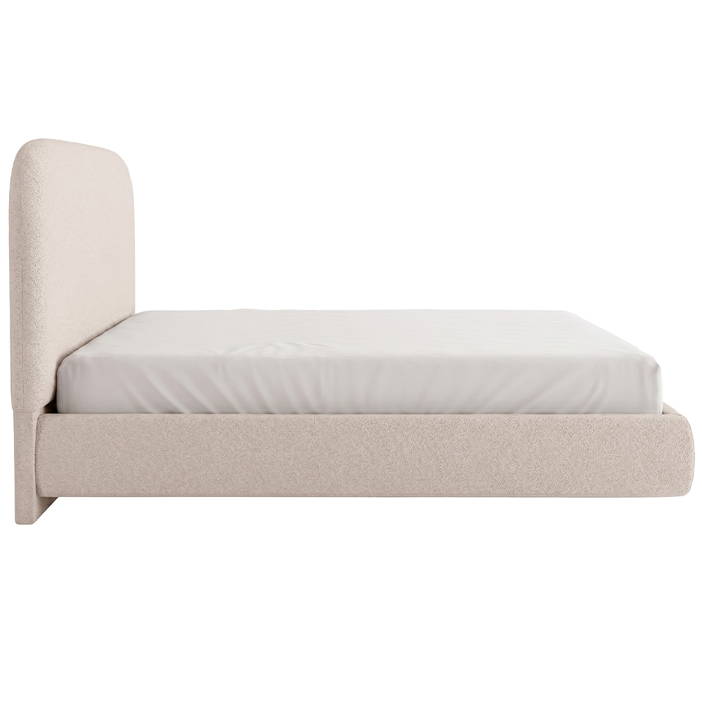 Cama Casal Flutuante Com Cabeceira 140cm Float Boucle Creme - Mpozenato