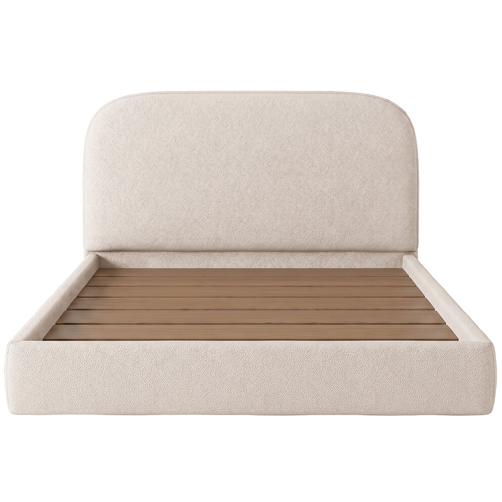 Cama Queen Flutuante Com Cabeceira 160cm Float Boucle Creme - Mpozenato