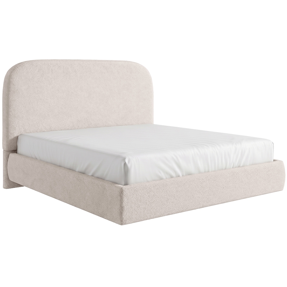 Cama King Flutuante Com Cabeceira 195cm Float Boucle Creme - Mpozenato