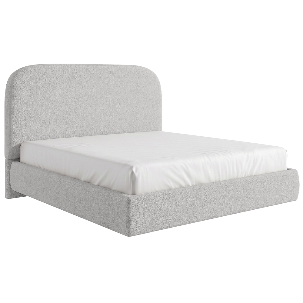 Cama Casal Flutuante Com Cabeceira 140cm Float Boucle Cinza - Mpozenato
