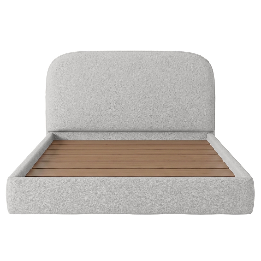 Cama King Flutuante Com Cabeceira 195cm Float Boucle Cinza - Mpozenato