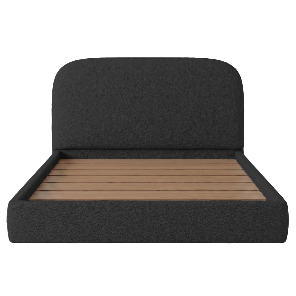 Cama Casal Flutuante Com Cabeceira 140cm Float Boucle Preto - Mpozenato