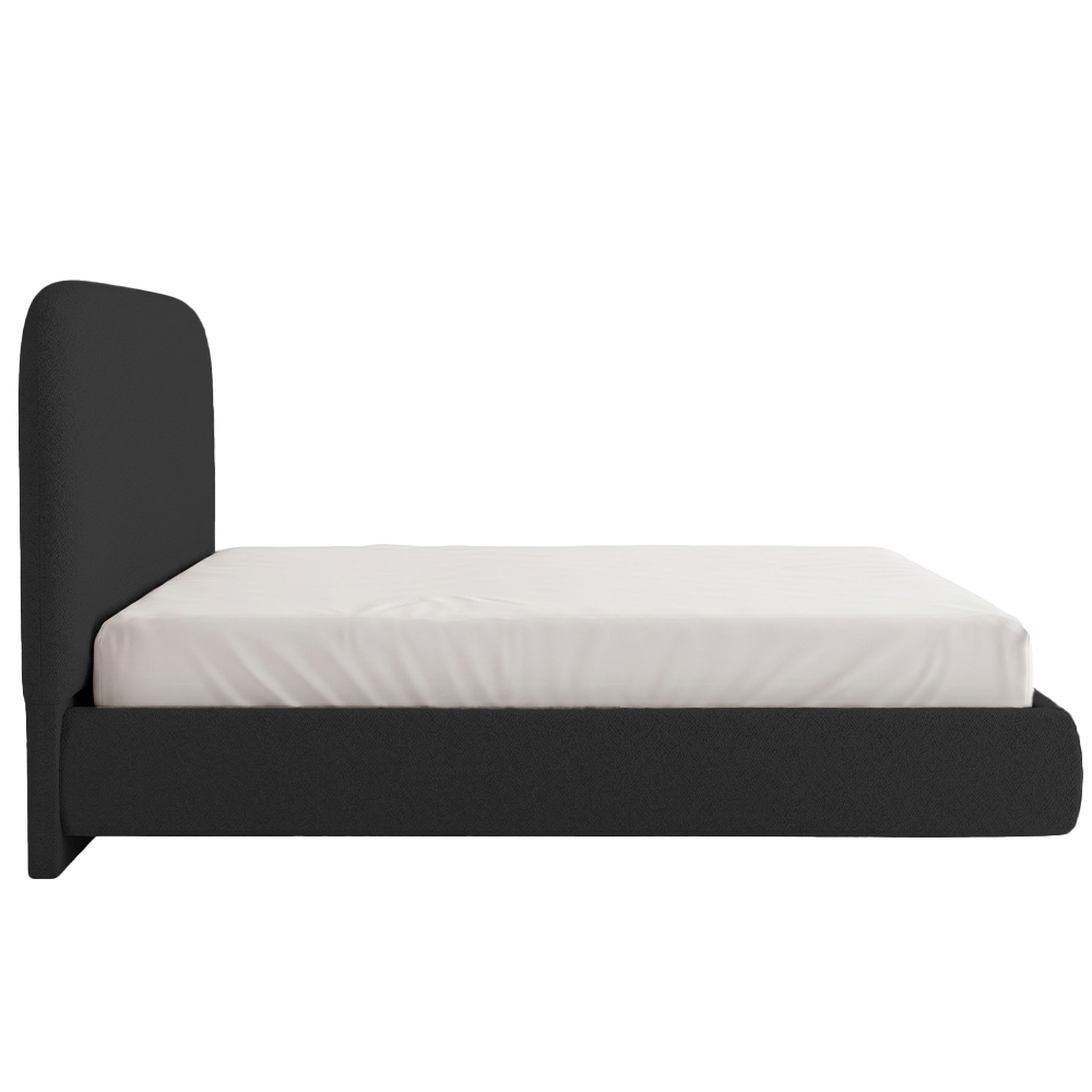 Cama Casal Flutuante Com Cabeceira 140cm Float Boucle Preto - Mpozenato
