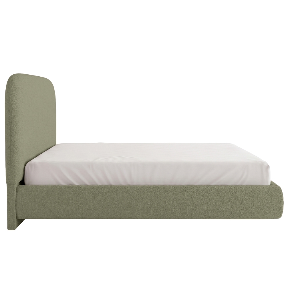 Cama Casal Flutuante Com Cabeceira 140cm Float Boucle Oliva - Mpozenato