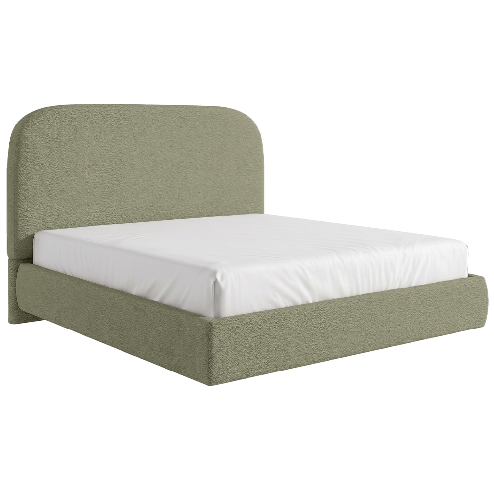 Cama Queen Flutuante Com Cabeceira 160cm Float Boucle Oliva - Mpozenato