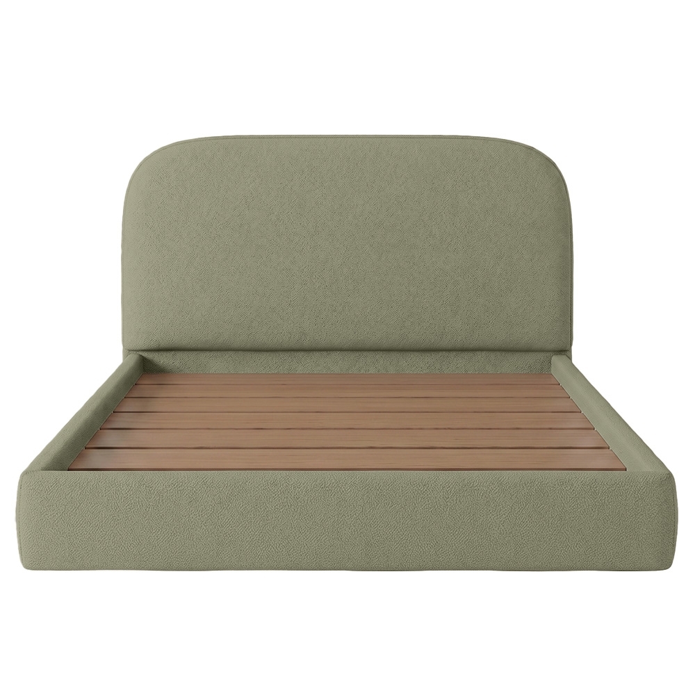 Cama Queen Flutuante Com Cabeceira 160cm Float Boucle Oliva - Mpozenato