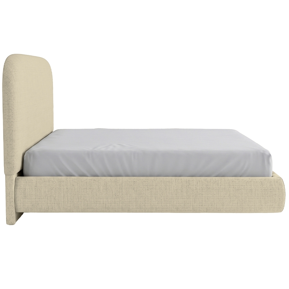 Cama Casal Flutuante Com Cabeceira 140cm Float Linho Bege - Mpozenato