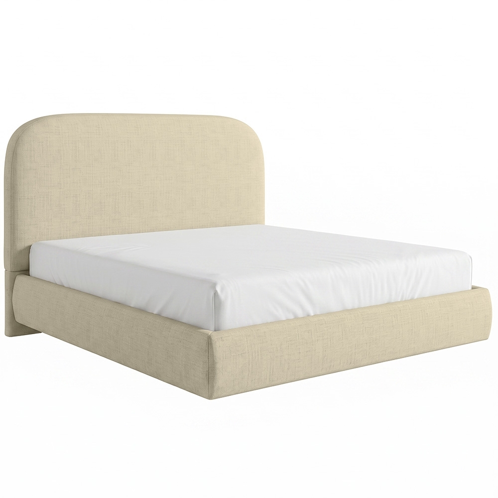 Cama Queen Flutuante Com Cabeceira 160cm Float Linho Bege - Mpozenato