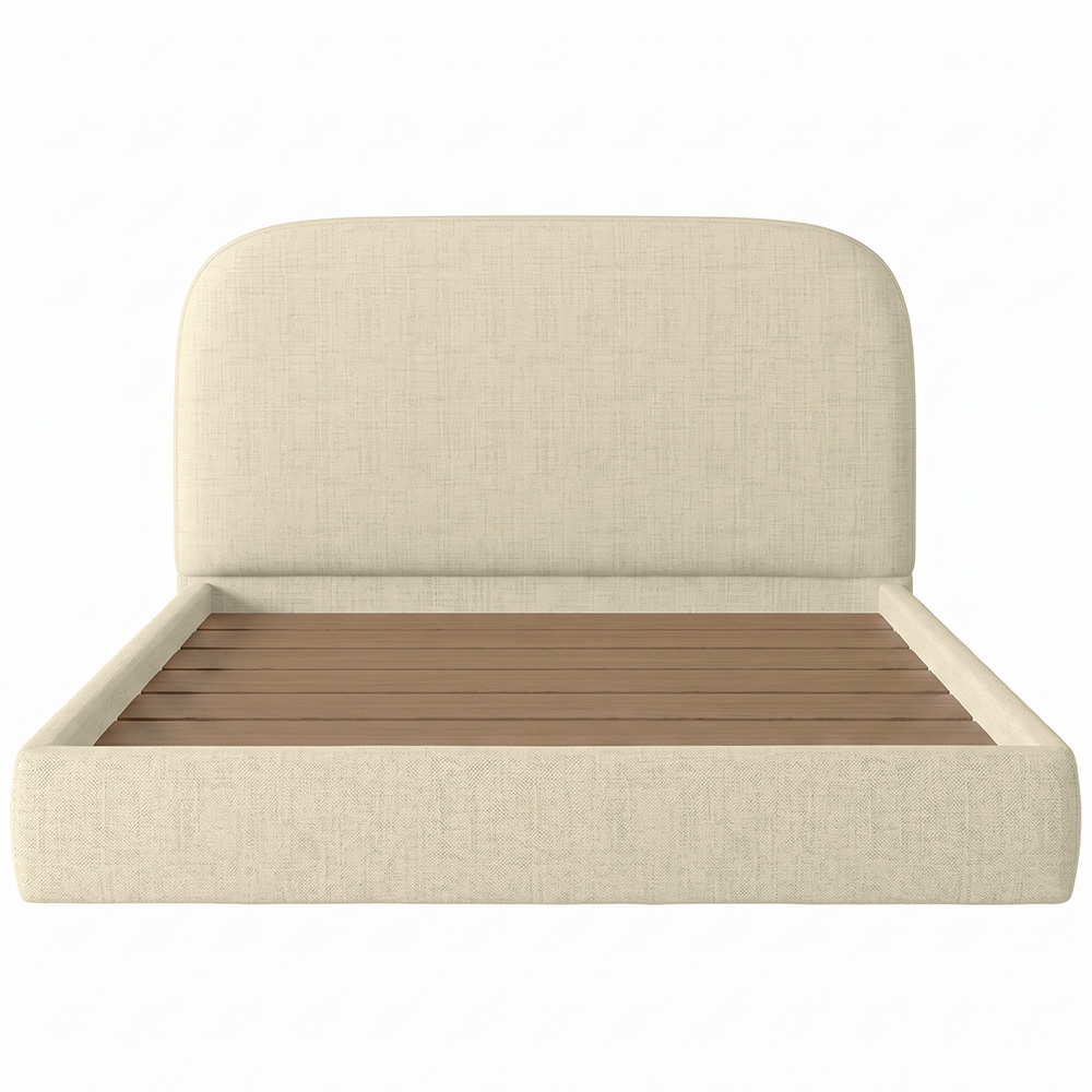 Cama Queen Flutuante Com Cabeceira 160cm Float Linho Bege - Mpozenato