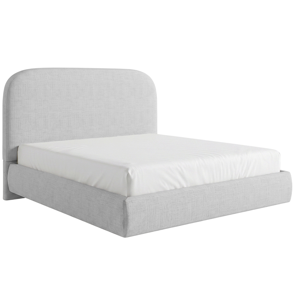Cama Casal Flutuante Com Cabeceira 140cm Float Linho Cinza - Mpozenato