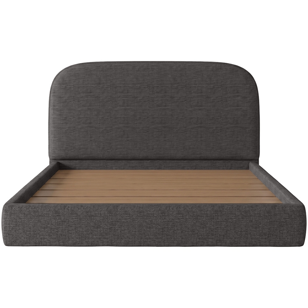 Cama Casal Flutuante Com Cabeceira 140cm Float Linho Cinza Escuro - Mpozenato