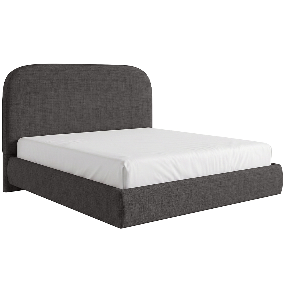 Cama Queen Flutuante Com Cabeceira 160cm Float Linho Cinza Escuro - Mpozenato