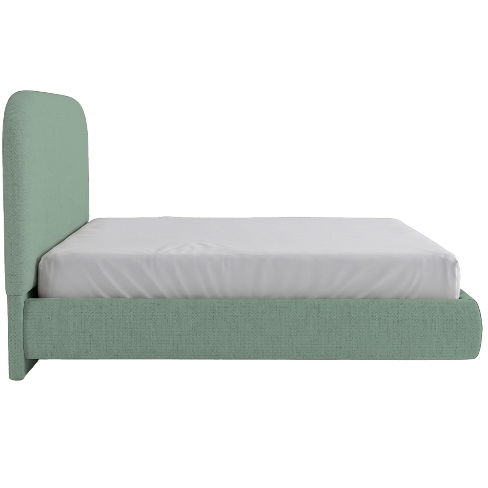 Cama Casal Flutuante Com Cabeceira 140cm Float Linho Verde Menta - Mpozenato