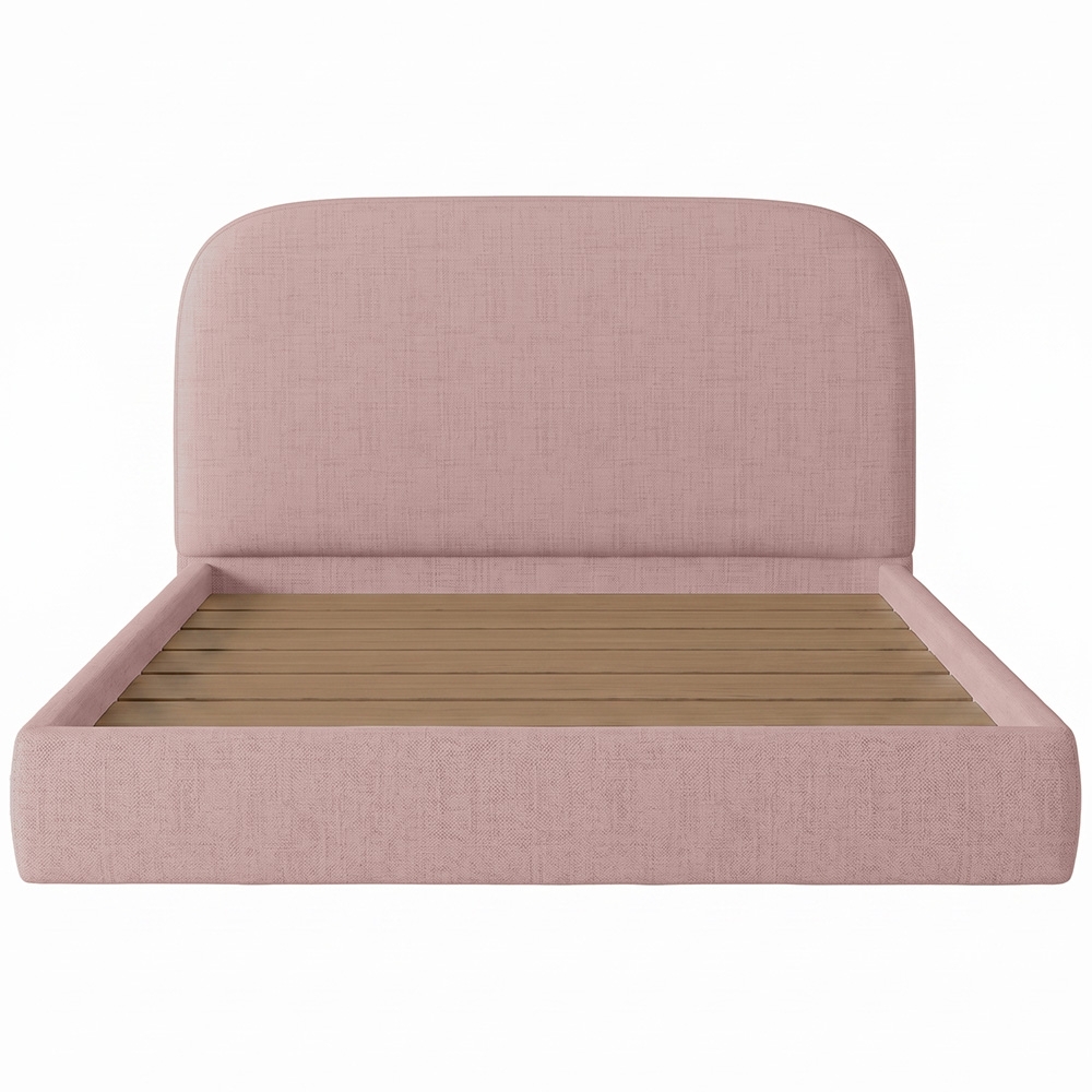 Cama Queen Flutuante Com Cabeceira 160cm Float Linho Rosa - Mpozenato