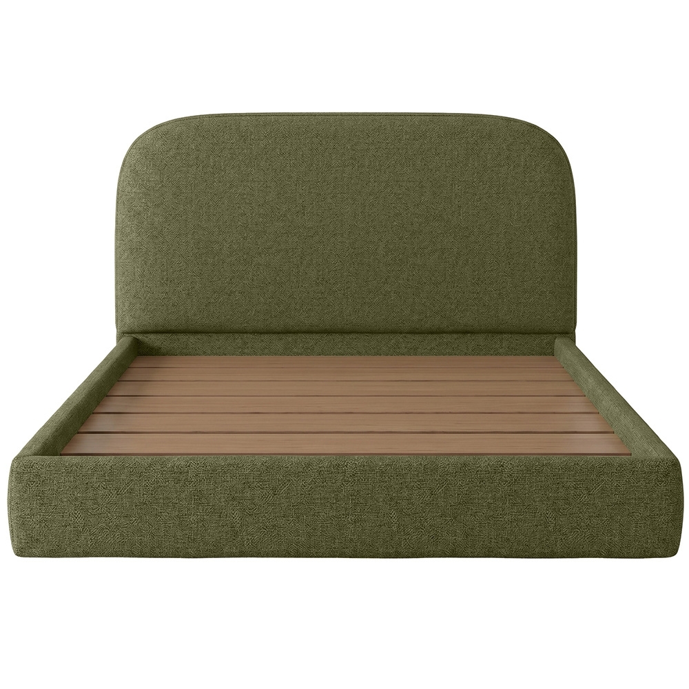 Cama Casal Flutuante Com Cabeceira 140cm Float Linho Verde - Mpozenato