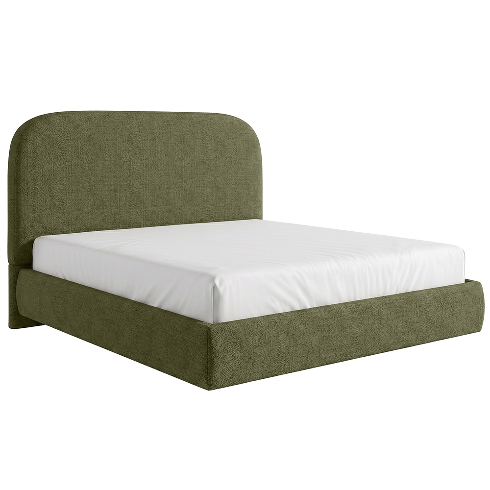 Cama Queen Flutuante Com Cabeceira 160cm Float Linho Verde - Mpozenato