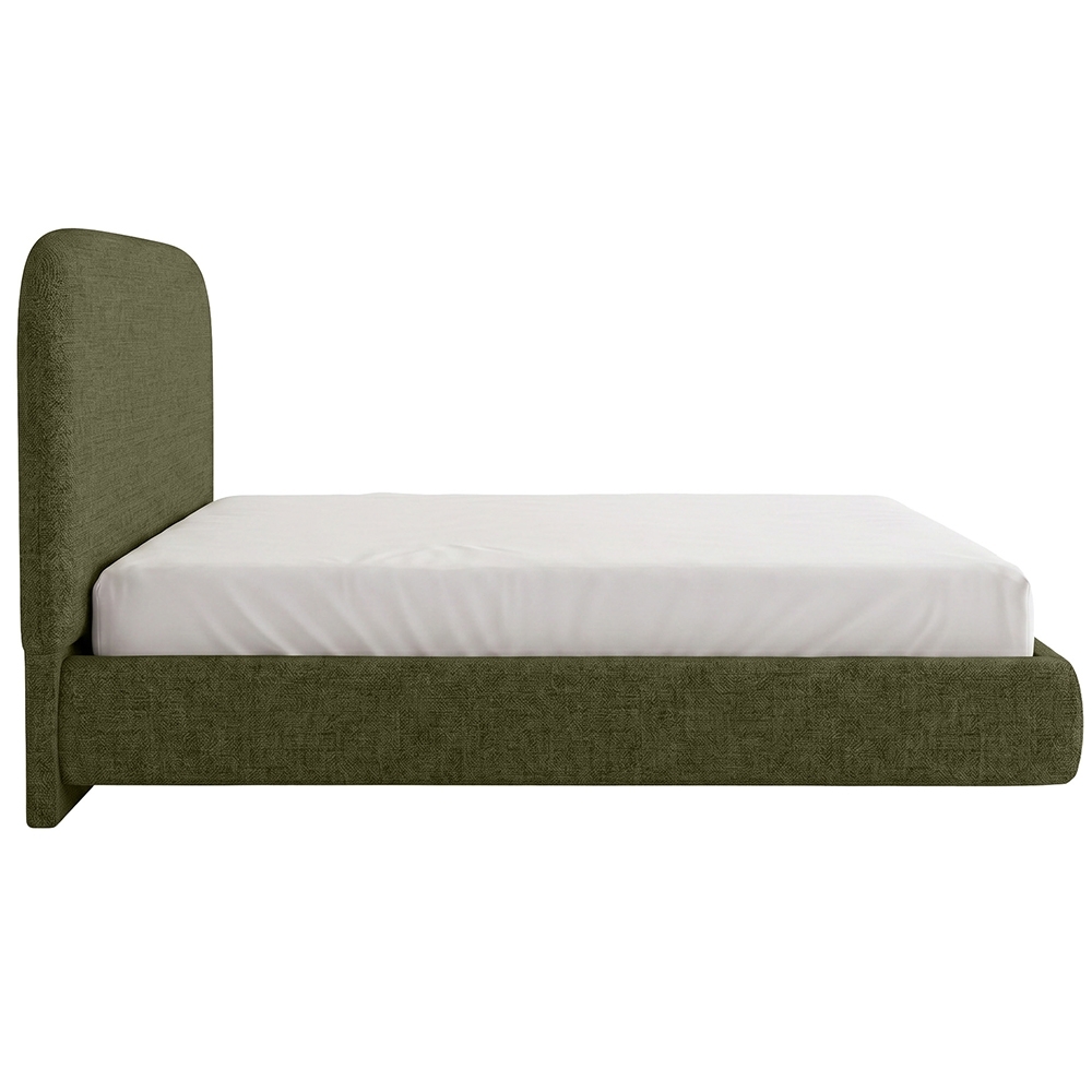 Cama King Flutuante Com Cabeceira 195cm Float Linho Verde - Mpozenato