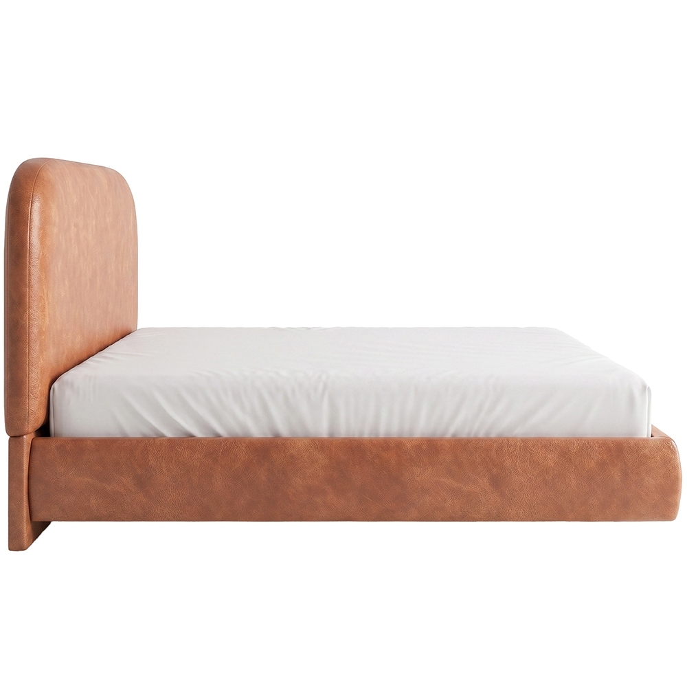 Cama Casal Flutuante Com Cabeceira 140cm Float Sintético Camel - Mpozenato