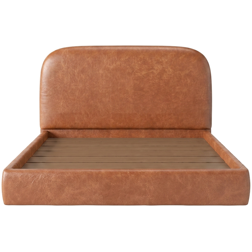 Cama Queen Flutuante Com Cabeceira 160cm Float Sintético Camel - Mpozenato