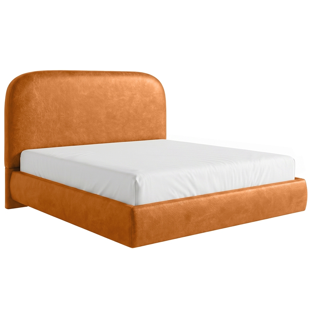 Cama Casal Flutuante Com Cabeceira 140cm Float Sintético Canela - Mpozenato