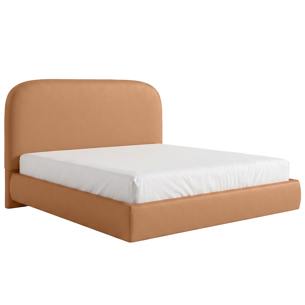 Cama Casal Flutuante Com Cabeceira 140cm Float Sintético Mocca - Mpozenato