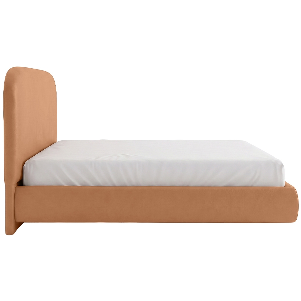 Cama Casal Flutuante Com Cabeceira 140cm Float Sintético Mocca - Mpozenato