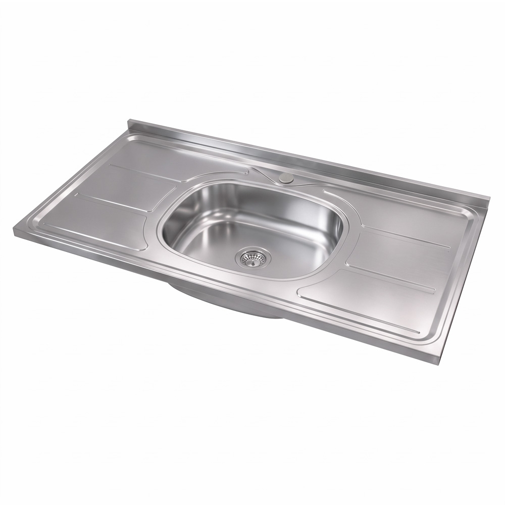 Pia de Cozinha Com Cuba e Válvula Bali 100cm Aço Inox - Ghel Plus