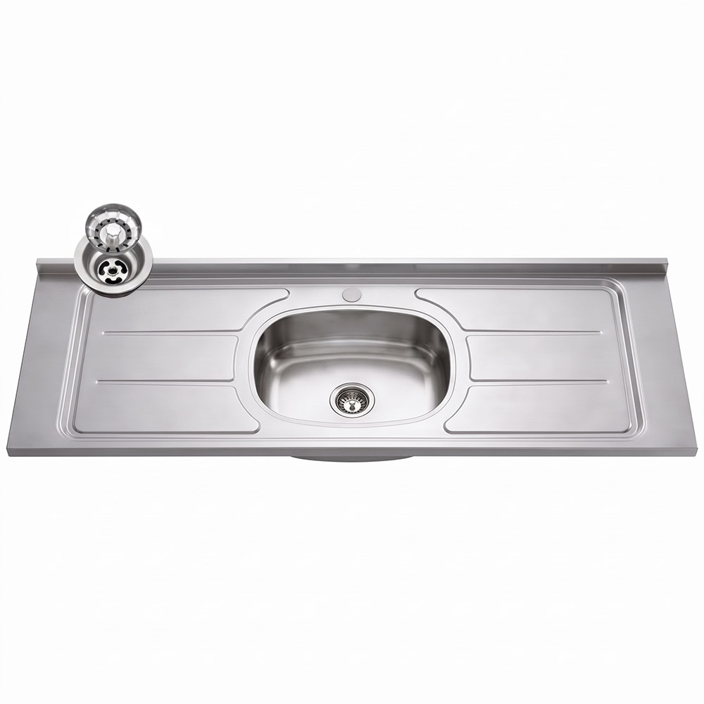 Pia de Cozinha com Cuba e Válvula Bali 140cm Aço Inox - Ghel Plus