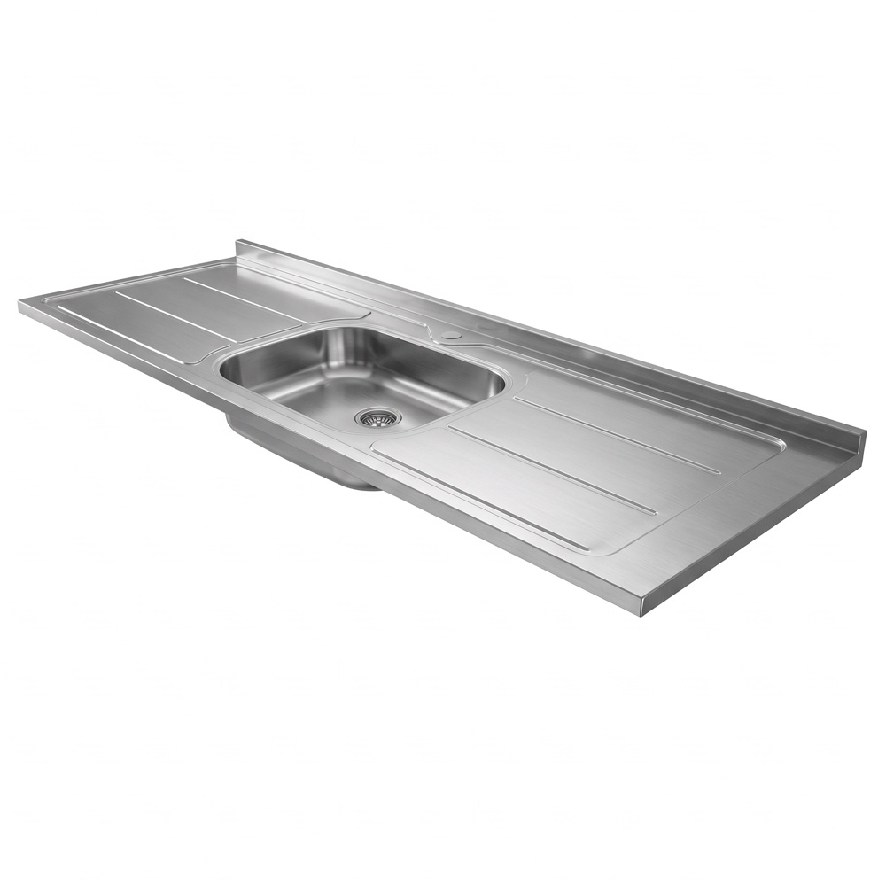 Pia de Cozinha com Cuba e Válvula Bali 200cm Aço Inox - Ghel Plus