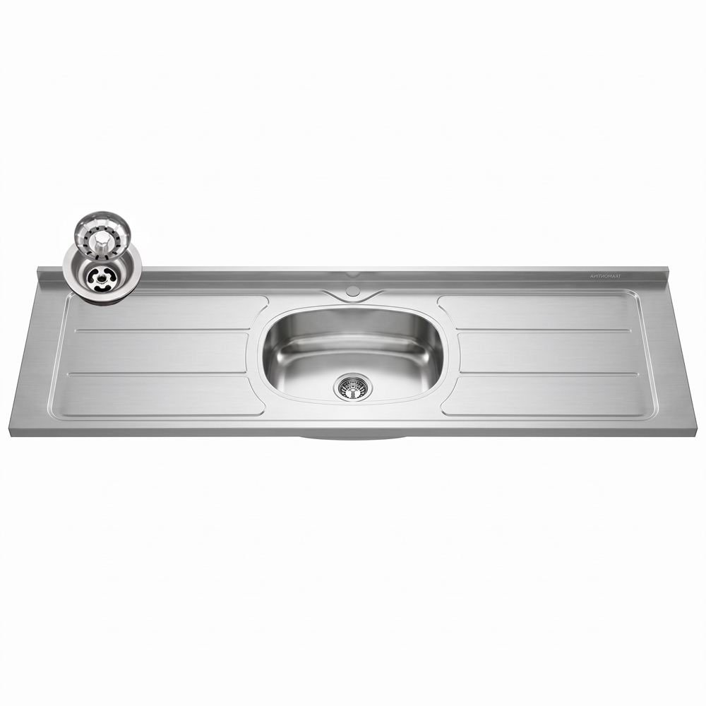 Pia de Cozinha com Cuba e Válvula Bali 200cm Aço Inox - Ghel Plus