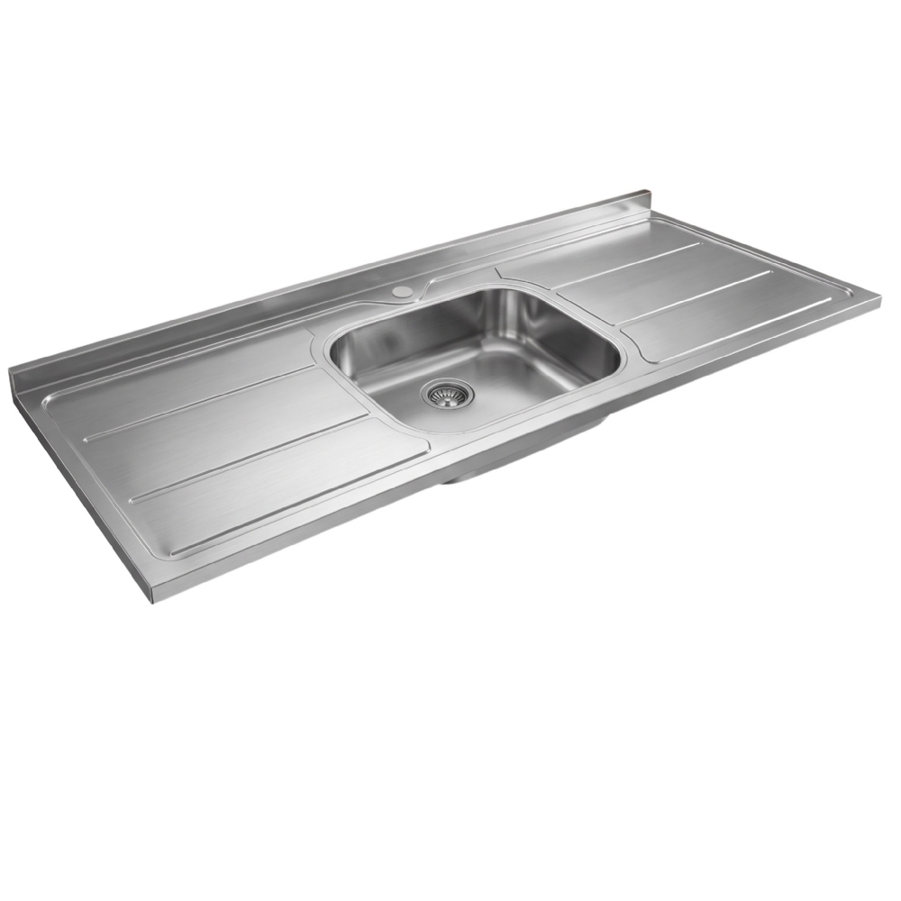 Pia de Cozinha com Cuba 180cm e Válvula Aço Inox - Ghel Plus