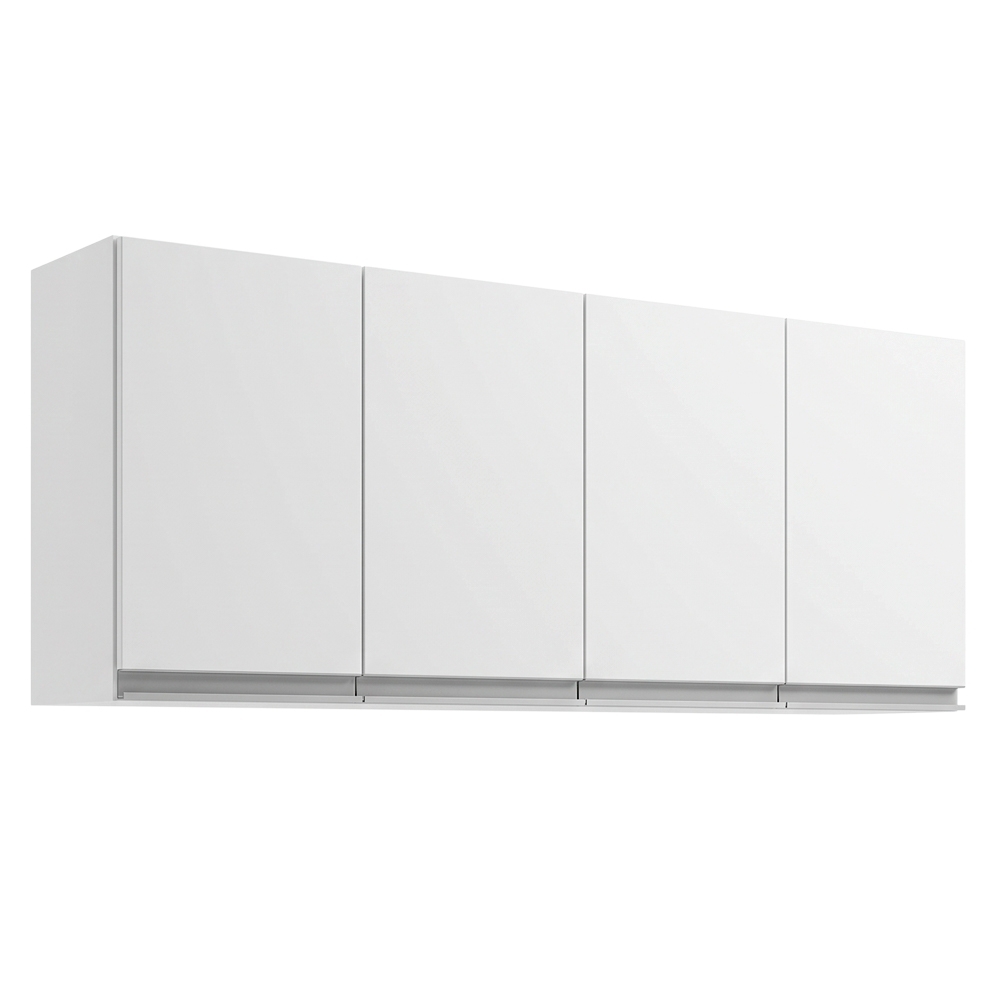 Armário Aéreo 150cm 4 Portas Andréia Branco - AJL Móveis