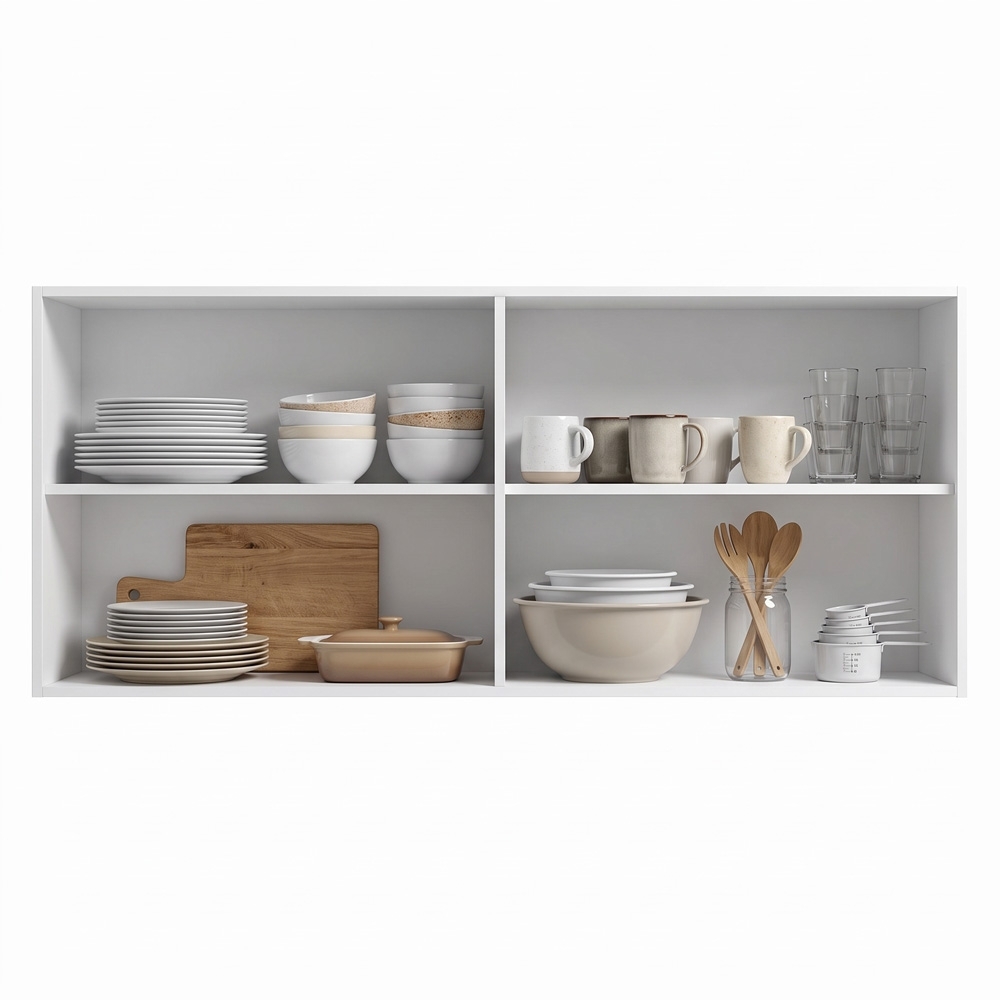Armário Aéreo 150cm 4 Portas Andréia Branco - AJL Móveis