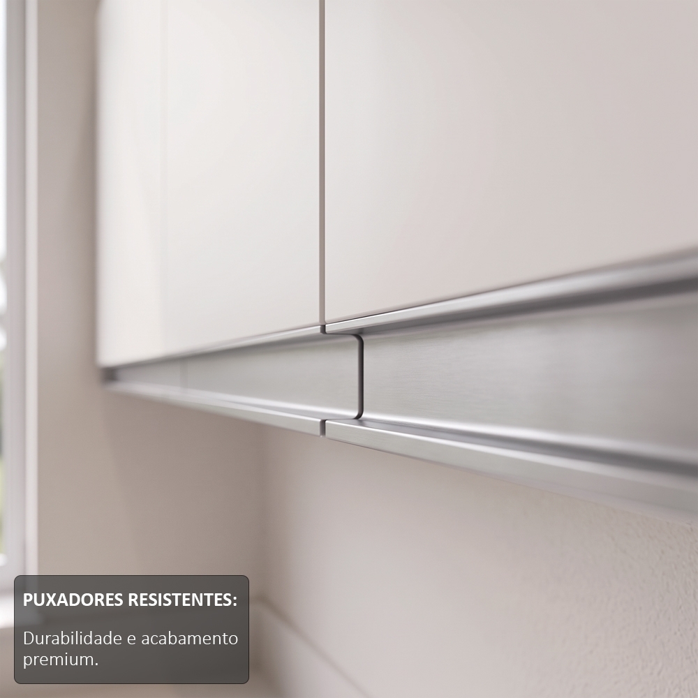 Armário Aéreo 150cm 4 Portas Andréia Branco - AJL Móveis