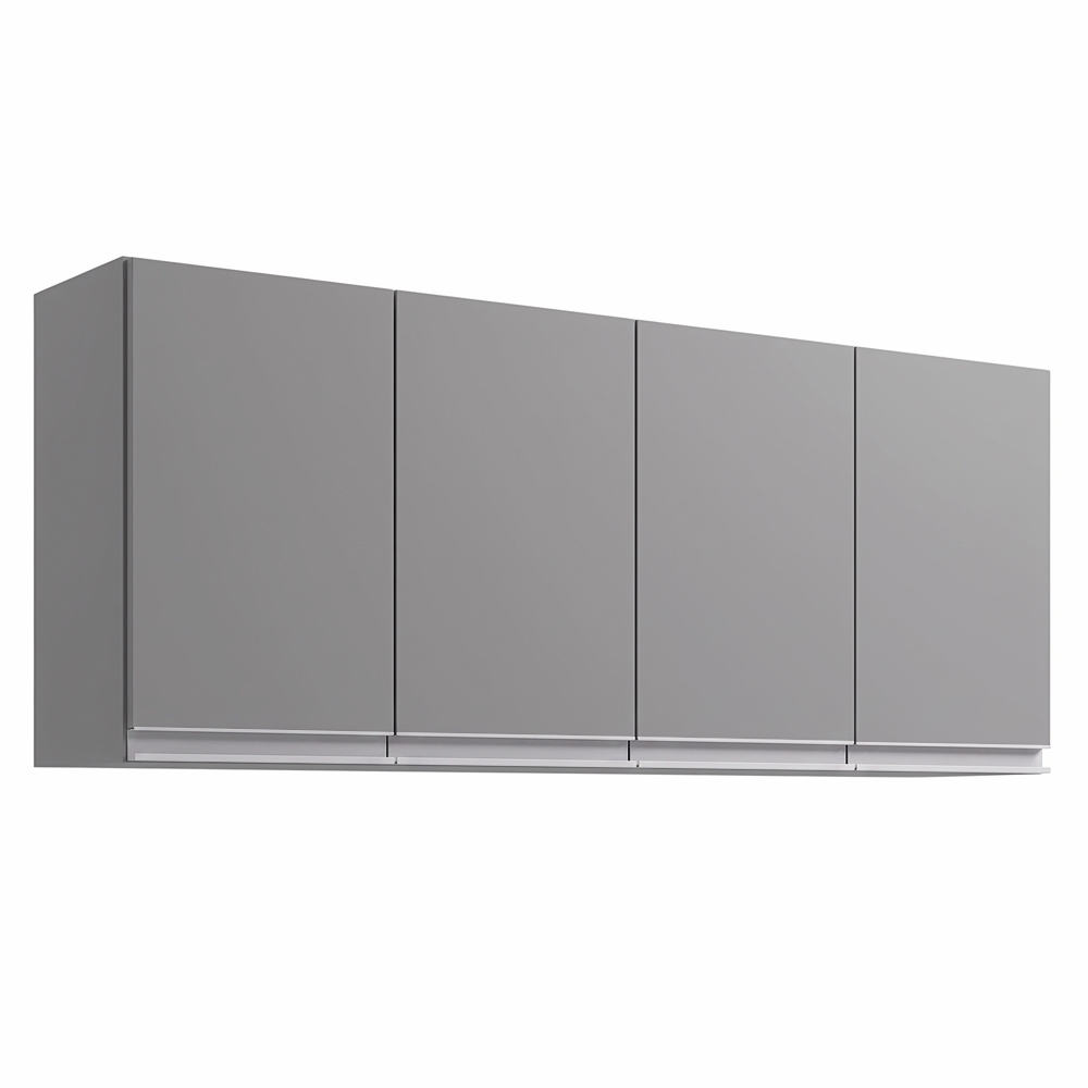 Armário Aéreo 150cm 4 Portas Andréia Cinza - AJL Móveis