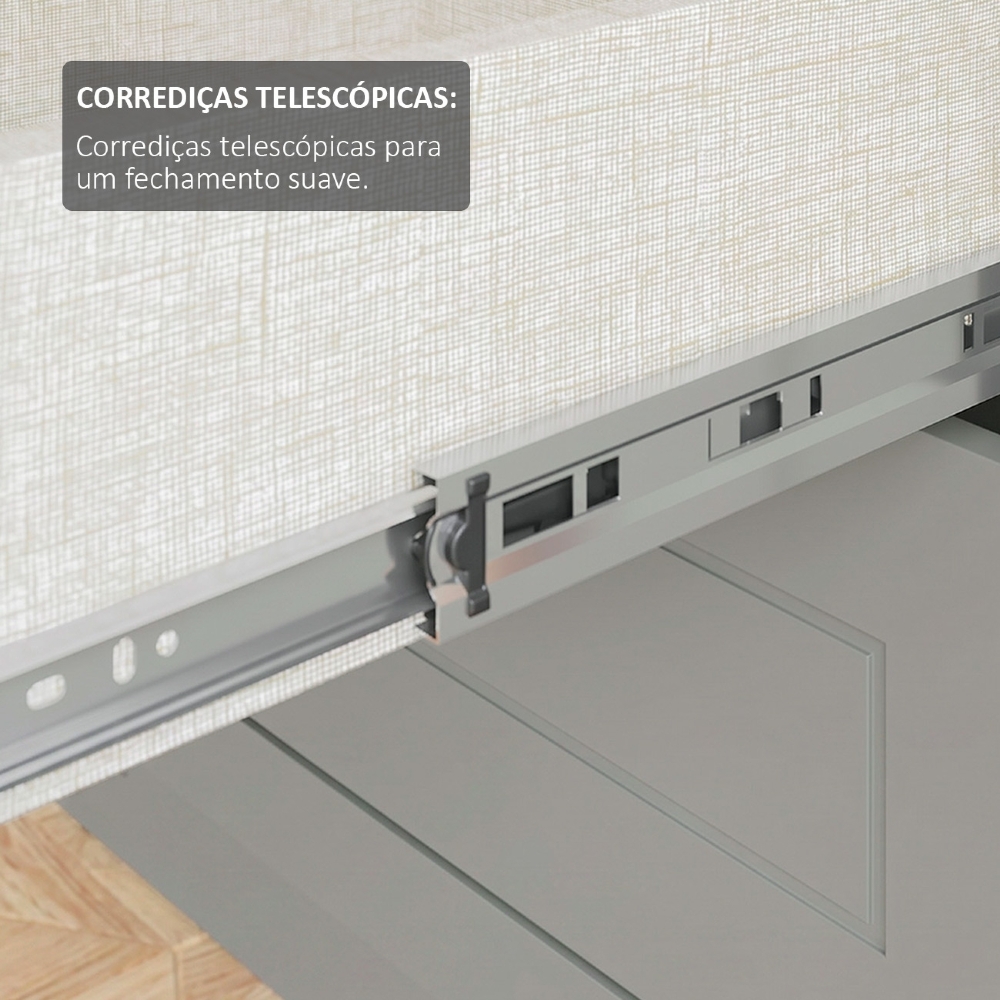 Armário de Cozinha 10 Peças Tampo CP32 Americana Cinza/Nature H02 - Mpozenato