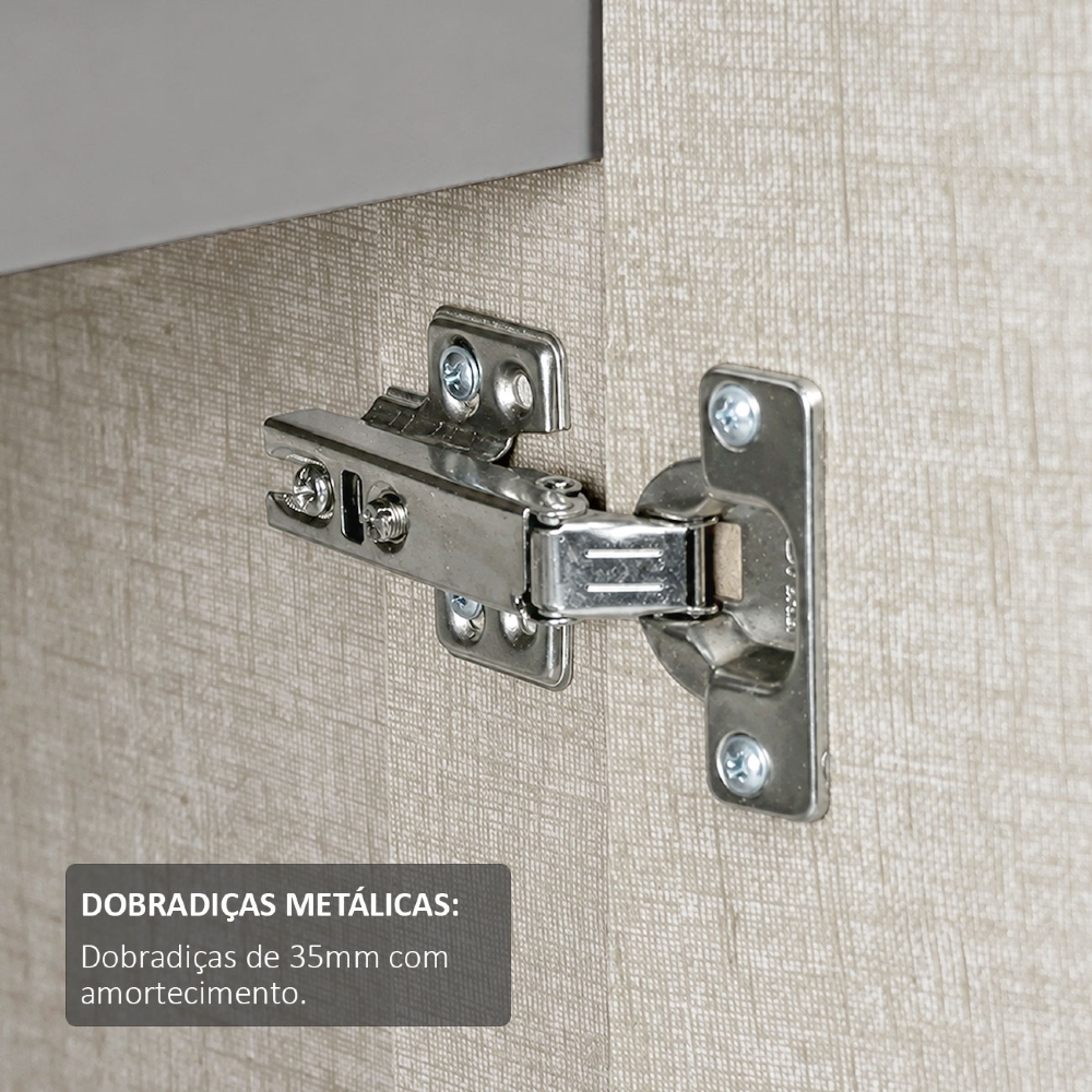 Armário de Cozinha 11 Peças P/ Pia CP34 Americana Cinza/Nature H02 - Mpozenato