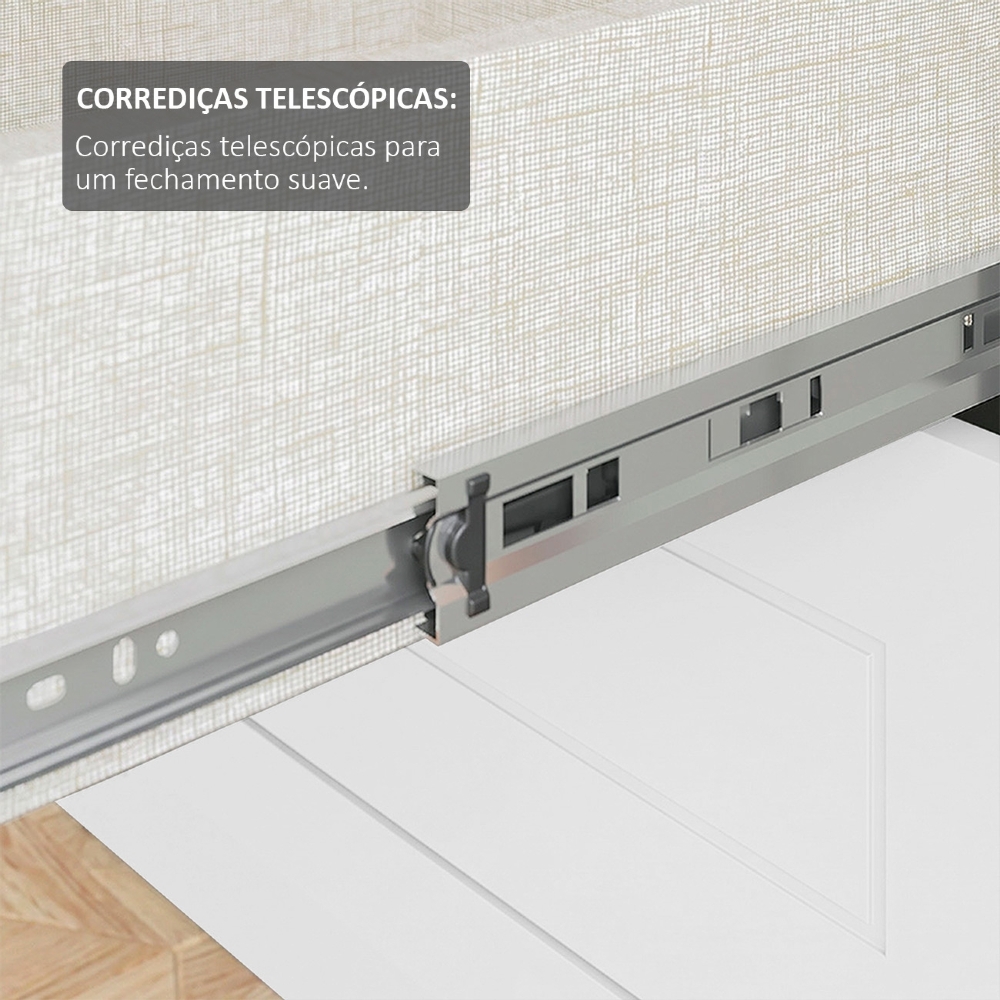 Armário de Cozinha 5 Peças Com Pia CP20 Americana Branco/Calcare H02 - Mpozenato