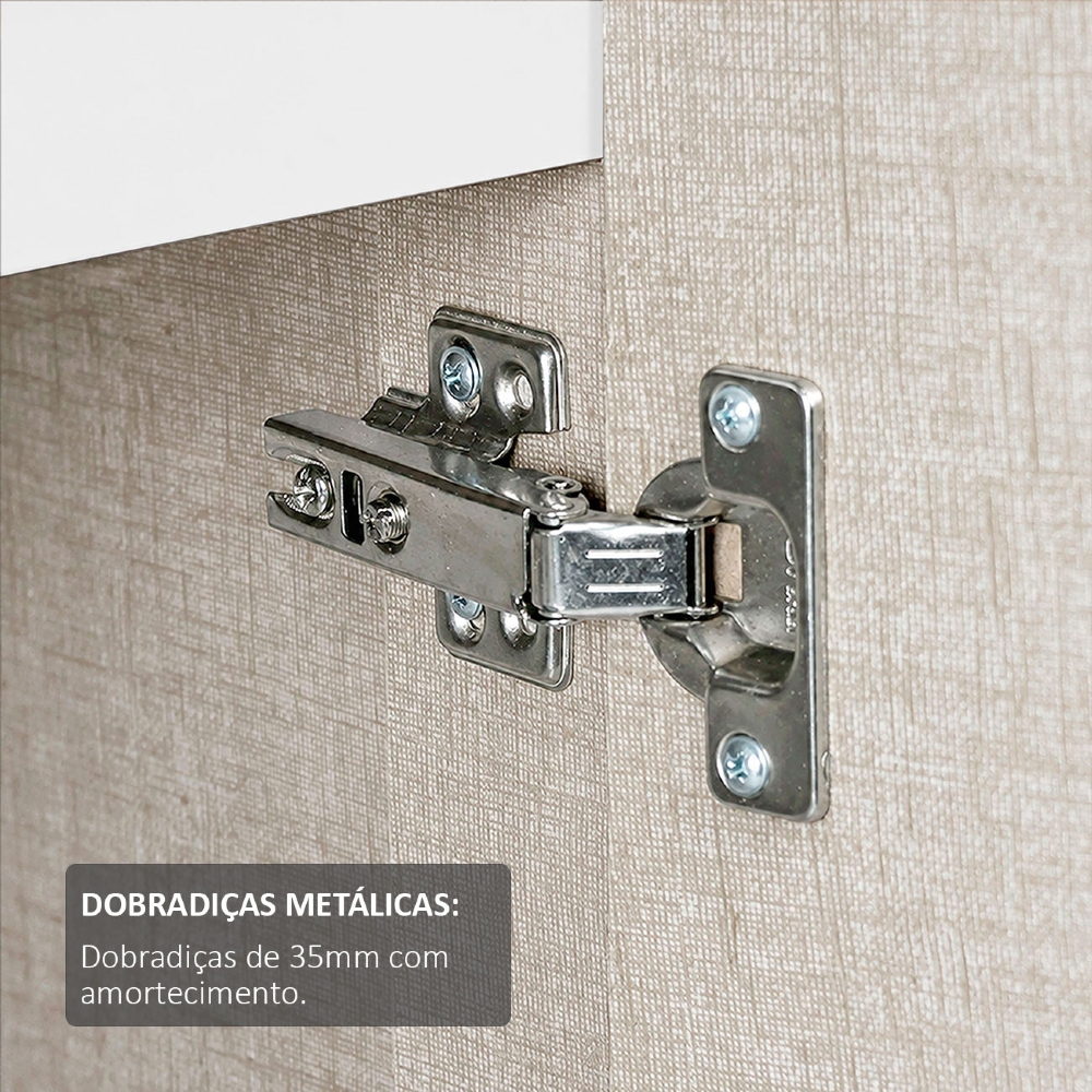 Armário de Cozinha 5 Peças Tampo CP22 Americana Branco/Calcare H02 - Mpozenato