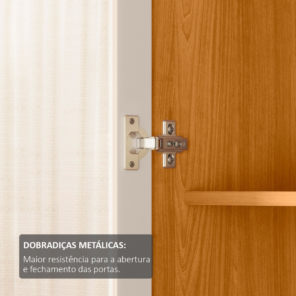 Cristaleira Portas de Vidro 75cm Pé Metal Trevis Cinamomo/Off Z10 - Mpozenato