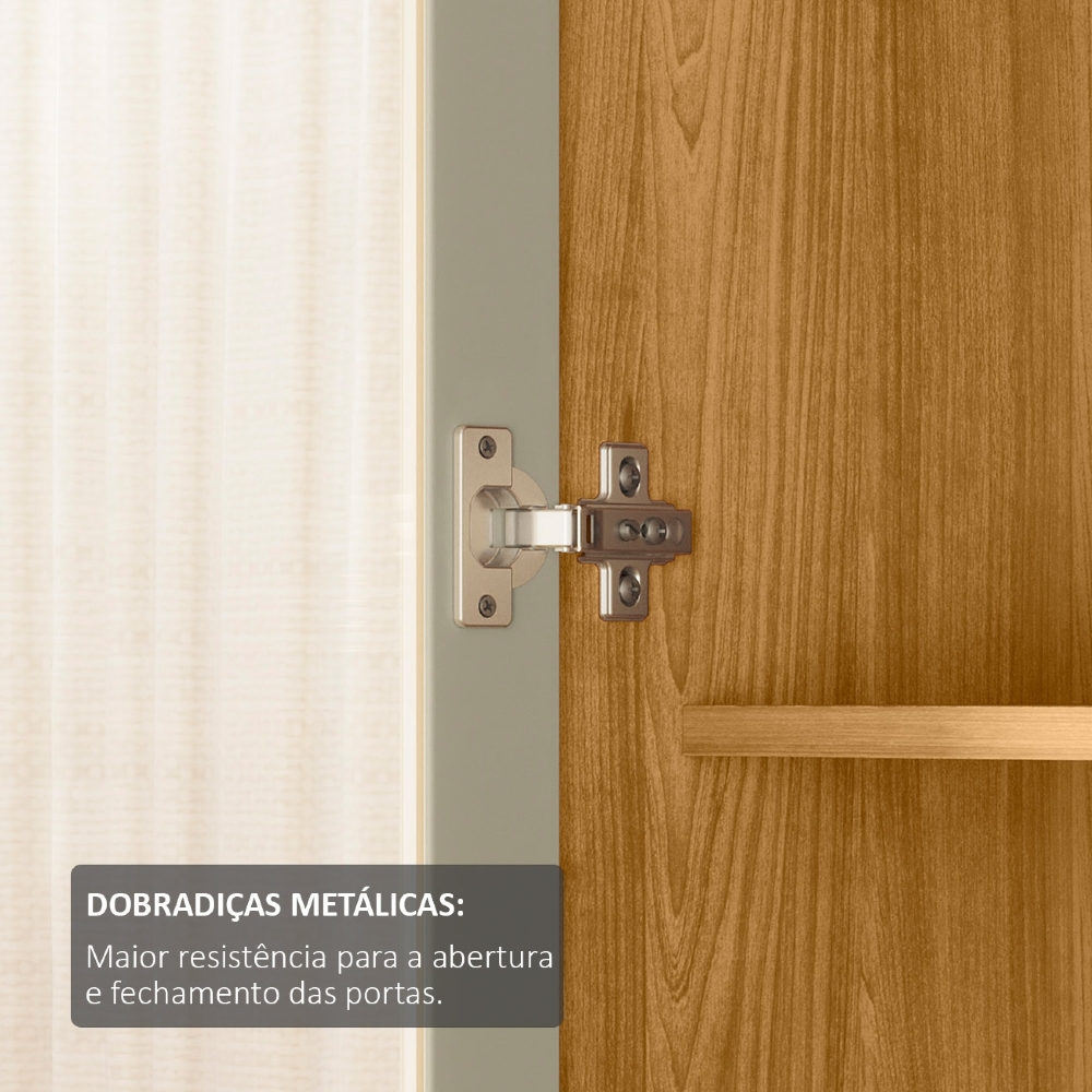 Cristaleira Portas de Vidro 75cm Pé Metal Trevis Cumaru/Opala Z10 - Mpozenato
